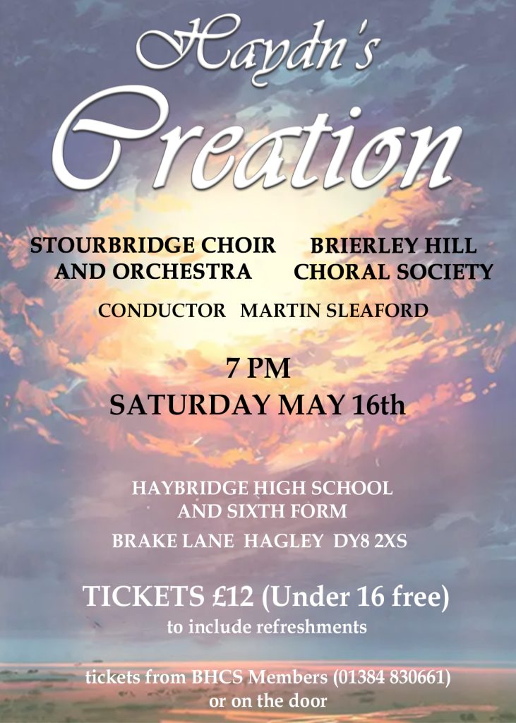 Poster for May 2026 Haydn's Creation